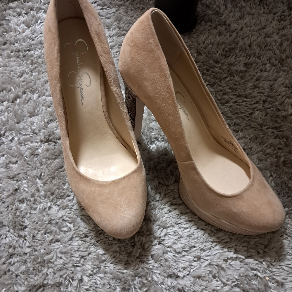 Jessica Simpson Beige Suede Heels